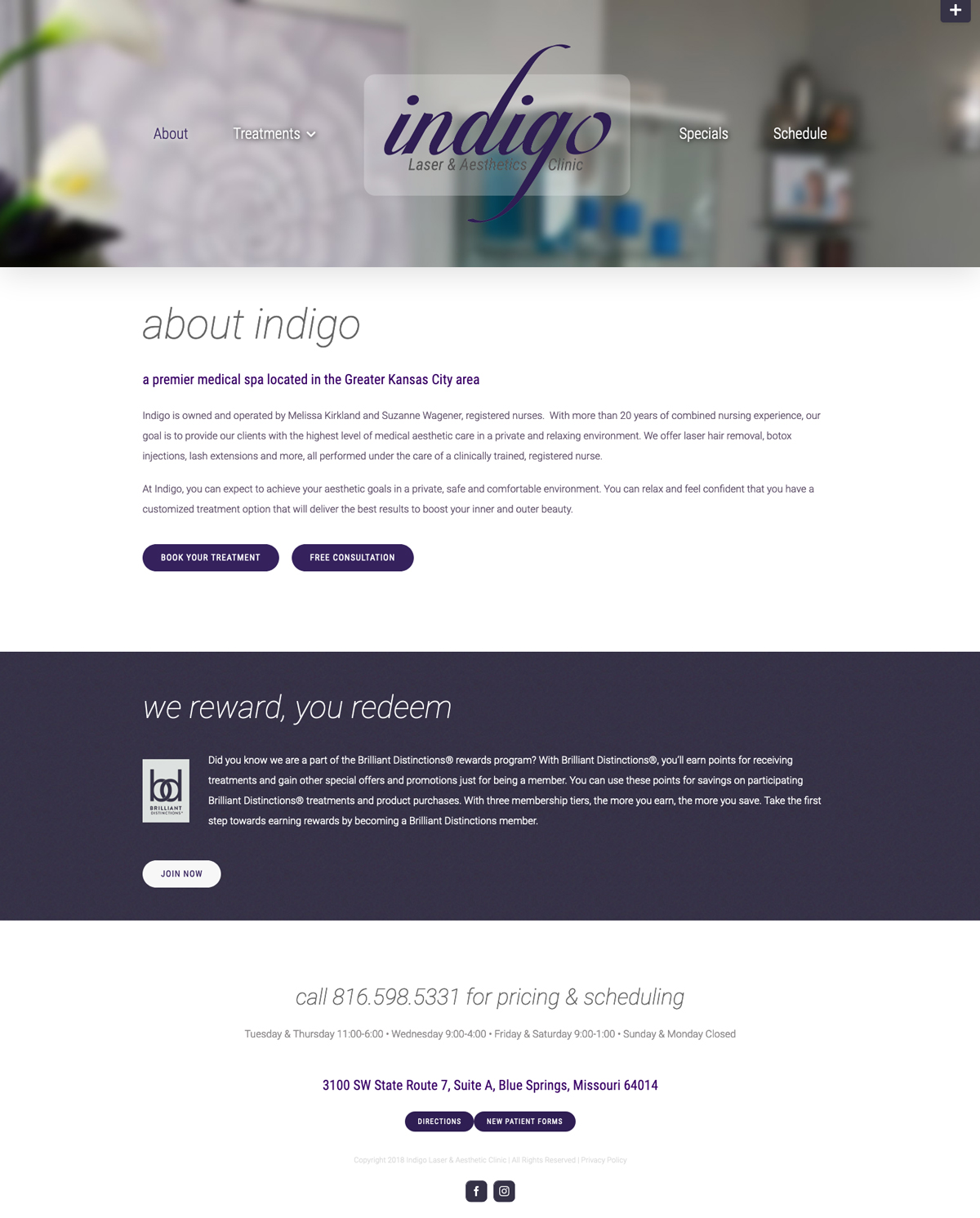 Small Business Website Design for Indigo Clinic