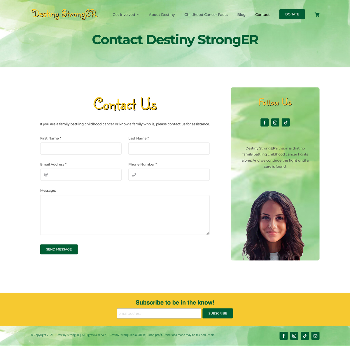 Destiny-Stronger a Non-Profit Website