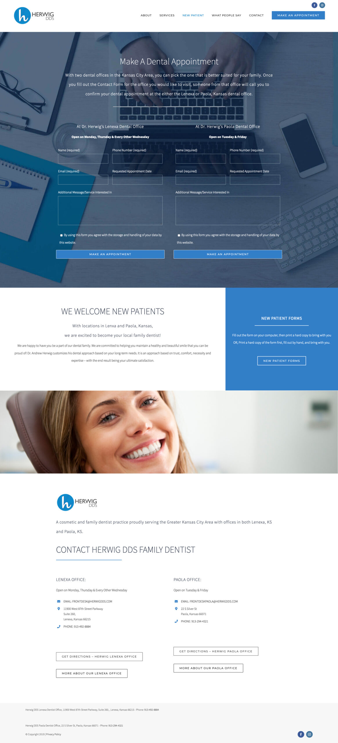 Web Design for Herwig, DDS Make an Appointment